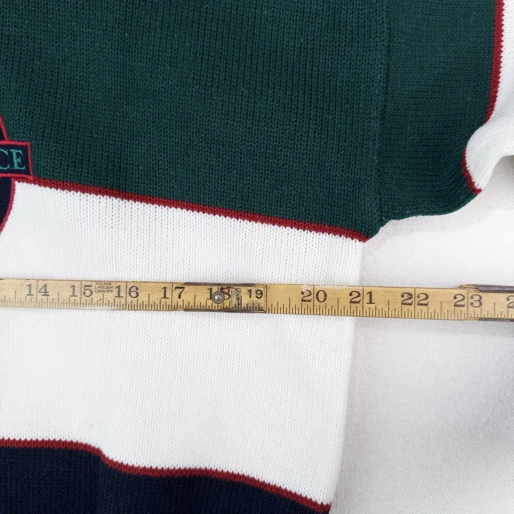 90's Vtg Embroidered Classic Yacht Club Racing Sweater Acrylic Color Block